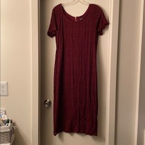 Midi Length Burgundy Dress